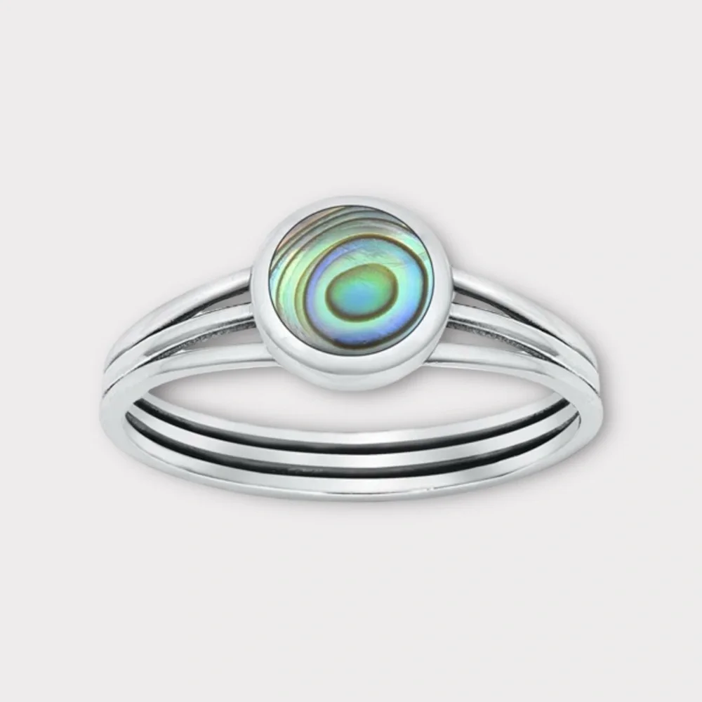 925 Sterling Silver with Abalone Shell Ring! Available in sizes 4-10! NEW!